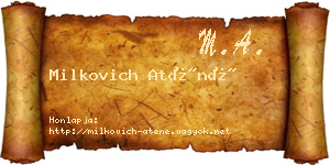 Milkovich Aténé névjegykártya